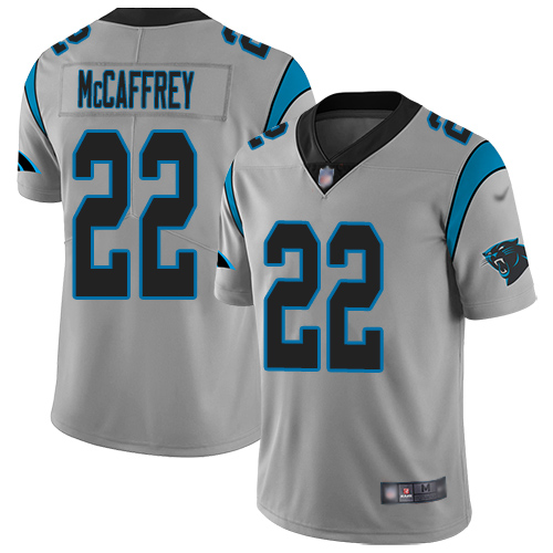 Carolina Panthers Limited Silver Youth Christian McCaffrey Jersey NFL Football #22 Inverted Legend